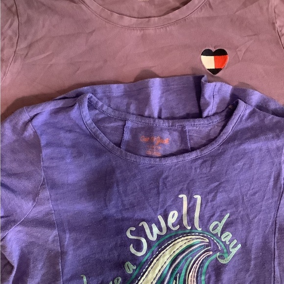 Tommy Hilfiger Girls Size M Purple Short Sleeve Tees & Cat & Jack Sz M Preloved - Picture 2 of 3
